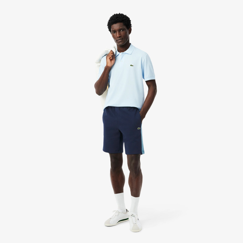 Short Homme Lacoste Color-Block Bleu – Molleton de Coton Doux & Style Sportif