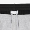 Short Homme Lacoste Color-Block Gris et Noir – Molleton de Coton Doux & Style Sportif