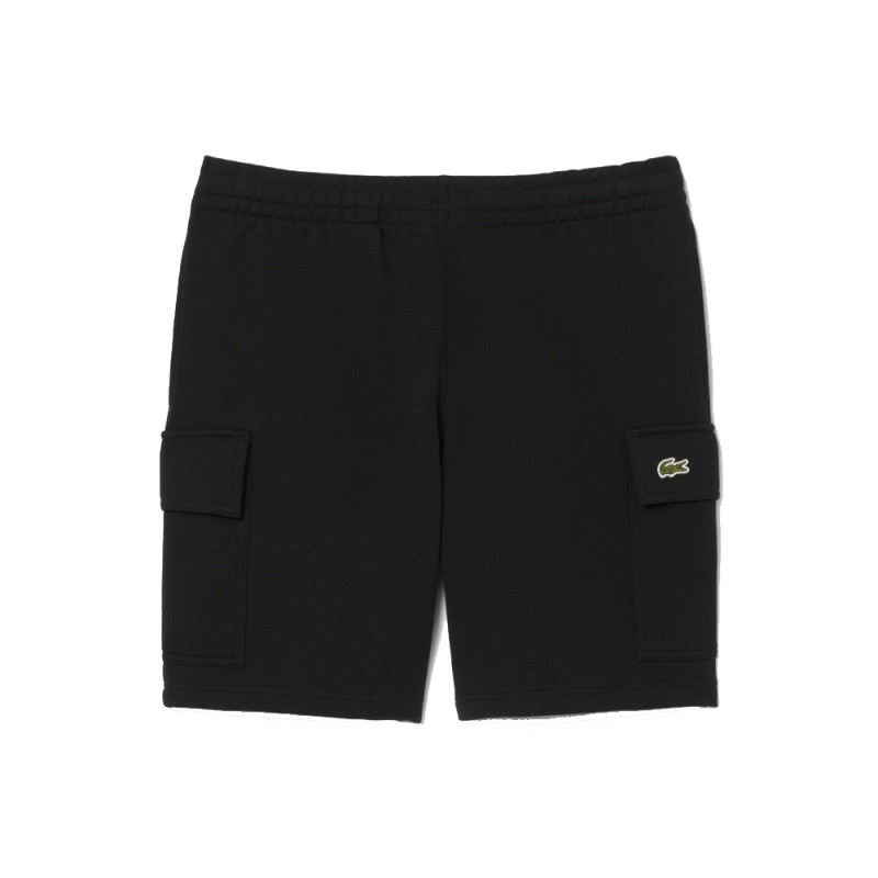 Short Homme Lacoste Cargo – Noir – Molleton de Coton Doux & Poches Fonctionnelles