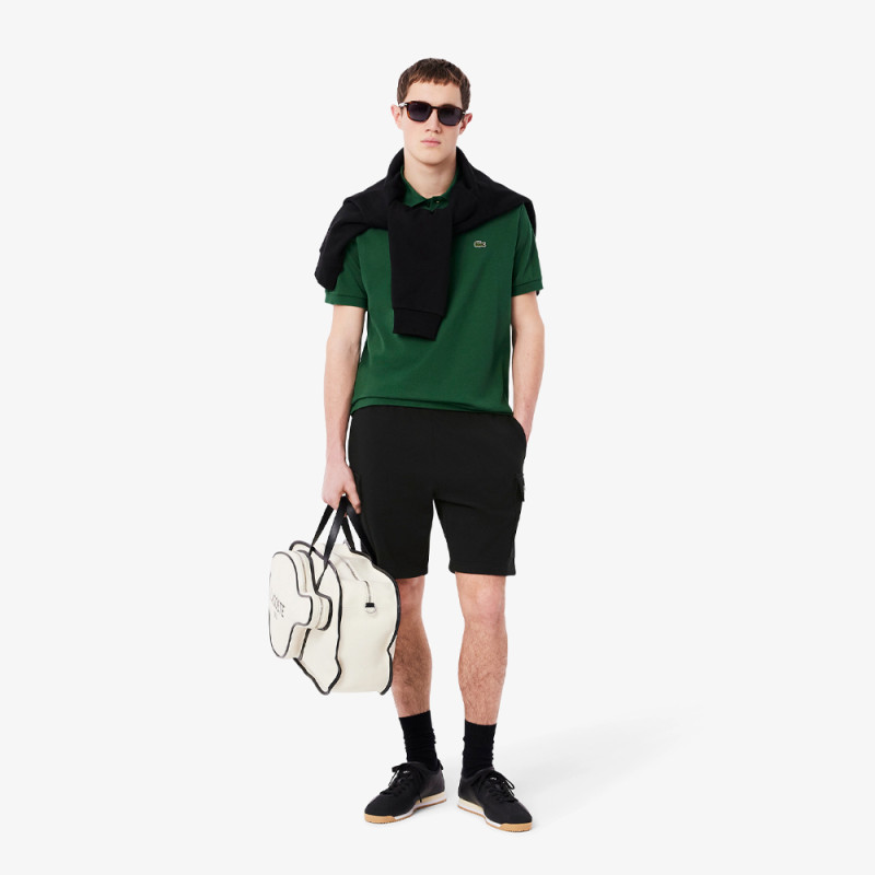Short Homme Lacoste Cargo – Noir – Molleton de Coton Doux & Poches Fonctionnelles