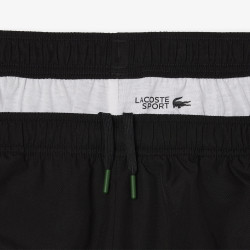 Short Homme Lacoste Tennis – Noir – Bandes Griffées & Tissu Léger Performant