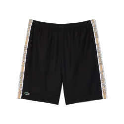 Short Homme Lacoste Tennis – Noir – Bandes Griffées & Tissu Léger Performant