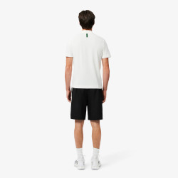 Short Homme Lacoste Tennis – Noir – Bandes Griffées & Tissu Léger Performant