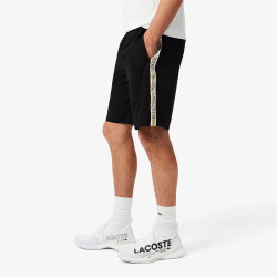 Short Homme Lacoste Tennis – Noir – Bandes Griffées & Tissu Léger Performant