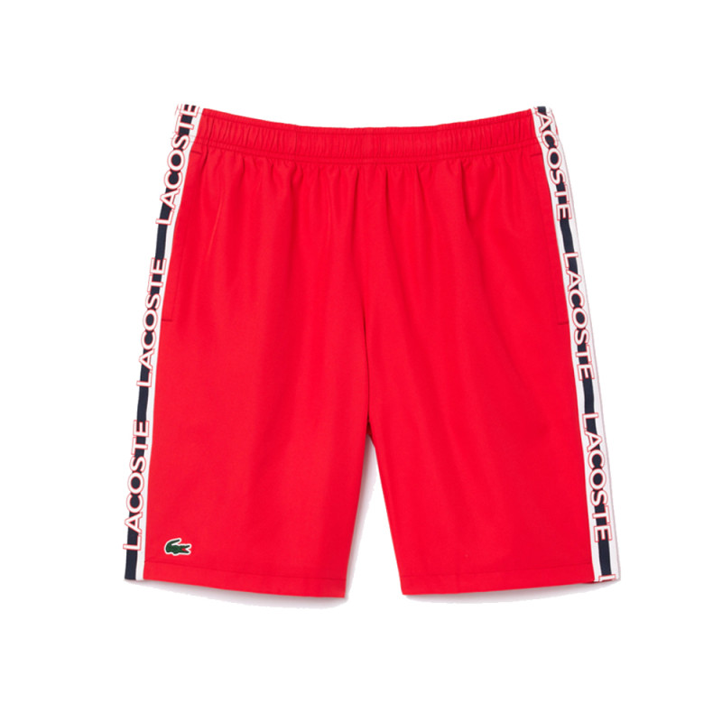 Short Homme Lacoste Tennis – Rouge – Bandes Griffées & Tissu Léger Performant