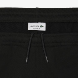 Short Homme Lacoste – Noir – Molleton de Coton & Liserés Griffés