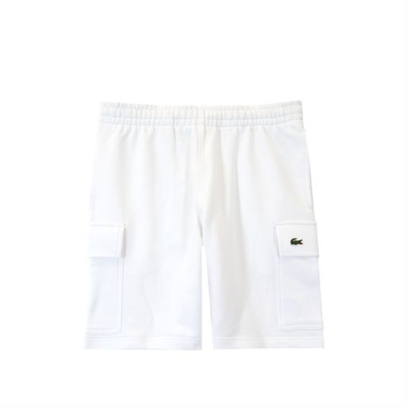 Short Cargo Lacoste Homme Blanc – Molleton Coton & Style Urbain | DM'Sports