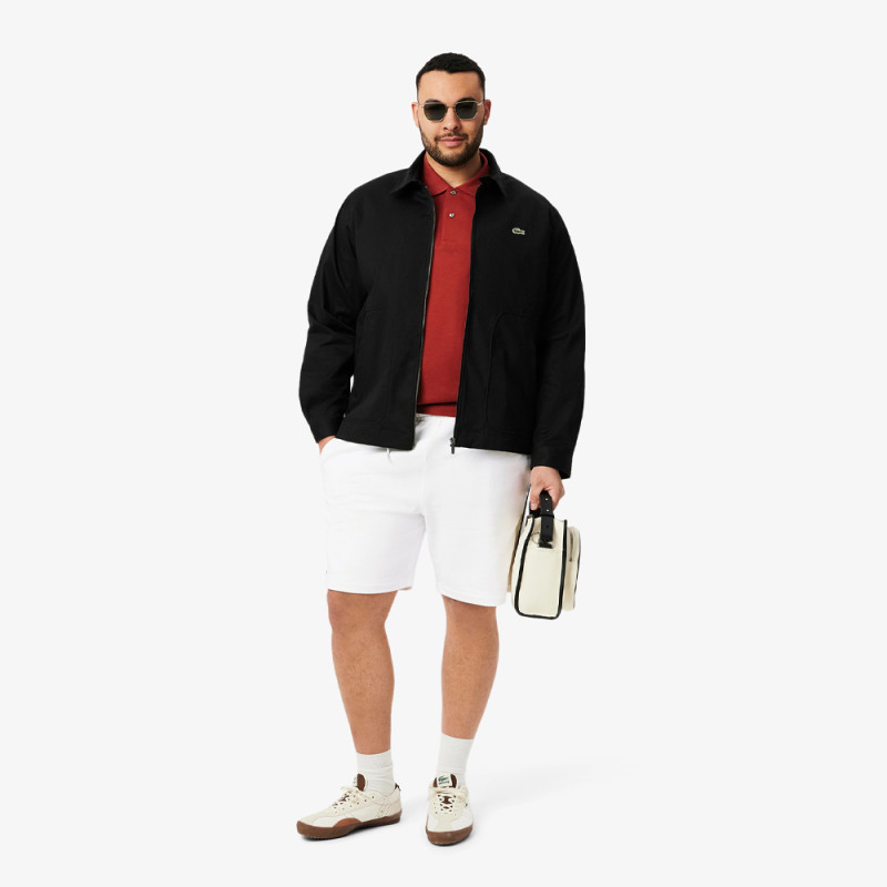Short Homme Lacoste – Blanc – Molleton de Coton & Liserés Griffés