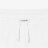 Short Homme Lacoste – Blanc – Molleton de Coton & Liserés Griffés