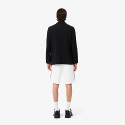 Short Homme Lacoste – Blanc – Molleton de Coton & Liserés Griffés