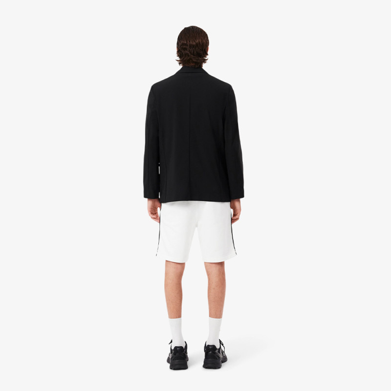Short Homme Lacoste – Blanc – Molleton de Coton & Liserés Griffés