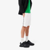 Short Homme Lacoste – Blanc – Molleton de Coton & Liserés Griffés
