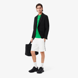 Short Homme Lacoste – Blanc – Molleton de Coton & Liserés Griffés