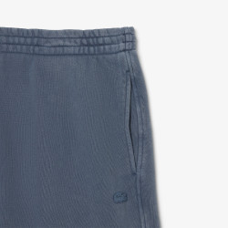 Short Homme Lacoste – Bleu Effet Délavé – Molleton de Coton Bio & Style Authentique