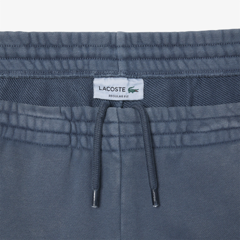 Short Homme Lacoste – Bleu Effet Délavé – Molleton de Coton Bio & Style Authentique