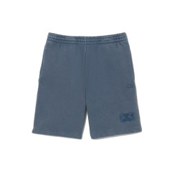 Short Homme Lacoste – Bleu Effet Délavé – Molleton de Coton Bio & Style Authentique