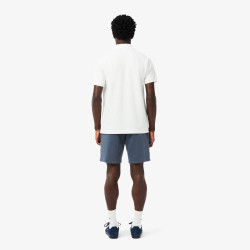 Short Homme Lacoste – Bleu Effet Délavé – Molleton de Coton Bio & Style Authentique