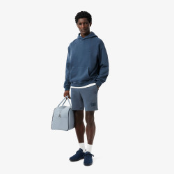 Short Homme Lacoste – Bleu Effet Délavé – Molleton de Coton Bio & Style Authentique