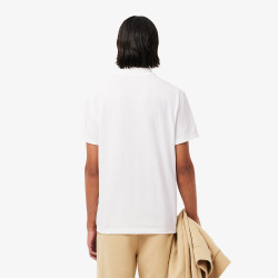 Polo Homme Lacoste – Blanc – Regular Fit & Coton Mélangé Respirant