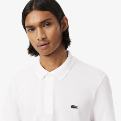 Polo Homme Lacoste – Blanc – Regular Fit & Coton Mélangé Respirant