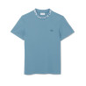 T-shirt Homme Lacoste – Bleu – Piqué Ultra-Léger & Col Jacquard Siglé