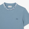 T-shirt Homme Lacoste – Bleu – Piqué Ultra-Léger & Col Jacquard Siglé