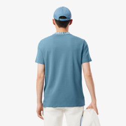 T-shirt Homme Lacoste – Bleu – Piqué Ultra-Léger & Col Jacquard Siglé