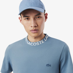 T-shirt Homme Lacoste – Bleu – Piqué Ultra-Léger & Col Jacquard Siglé