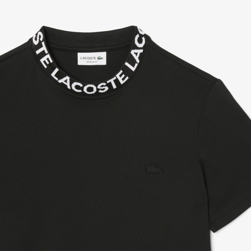 T-shirt Homme Lacoste – Noir – Piqué Ultra-Léger & Col Jacquard Siglé