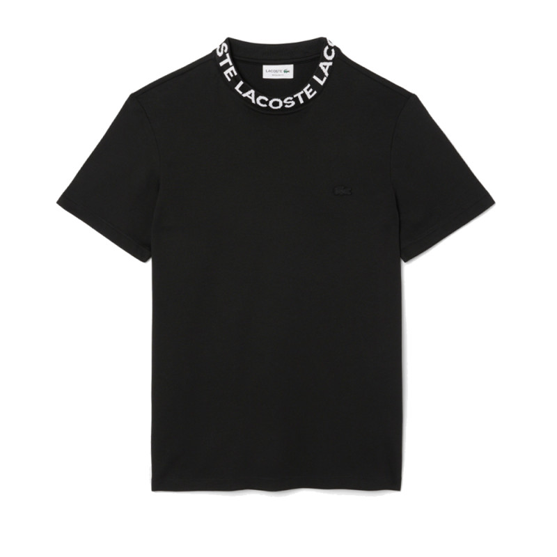 T-shirt Homme Lacoste – Noir – Piqué Ultra-Léger & Col Jacquard Siglé