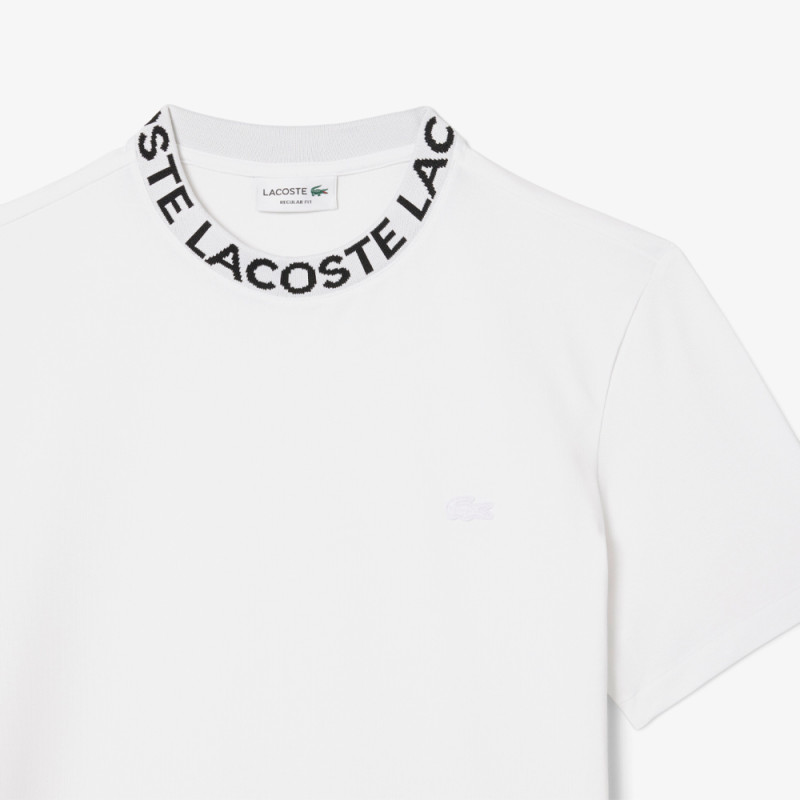 T-shirt Lacoste Homme Blanc – Piqué Ultra-Léger & Col Jacquard Siglé | DM'Sports