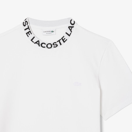 T-shirt Lacoste Homme Blanc – Piqué Ultra-Léger & Col Jacquard Siglé | DM'Sports