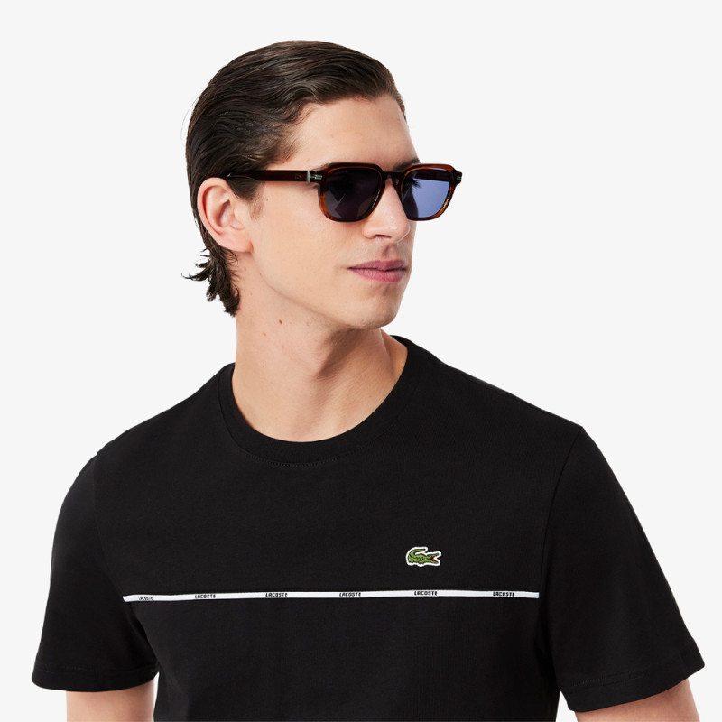 T-shirt Homme Lacoste – Noir – Jersey de Coton & Liseré Contrastant
