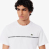 T-shirt Homme Lacoste – Blanc – Jersey de Coton & Liseré Contrastant