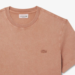 T-shirt Homme Lacoste – Marron Terracota – Jersey Épais & Effet Délavé Unique