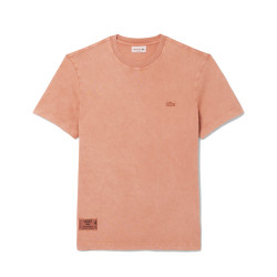 T-shirt Homme Lacoste – Marron Terracota – Jersey Épais & Effet Délavé Unique