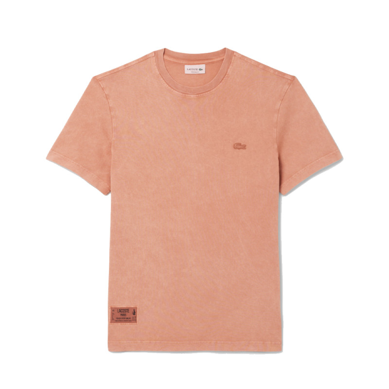 T-shirt Homme Lacoste – Marron Terracota – Jersey Épais & Effet Délavé Unique