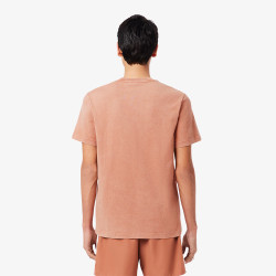T-shirt Homme Lacoste – Marron Terracota – Jersey Épais & Effet Délavé Unique