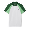Polo Blanc et Vert Lacoste Tennis color-block imprimé – Élégance sportive et performance