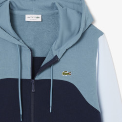 Sweatshirt Homme Lacoste – Bleu – Molleton de Coton & Design Color-Block