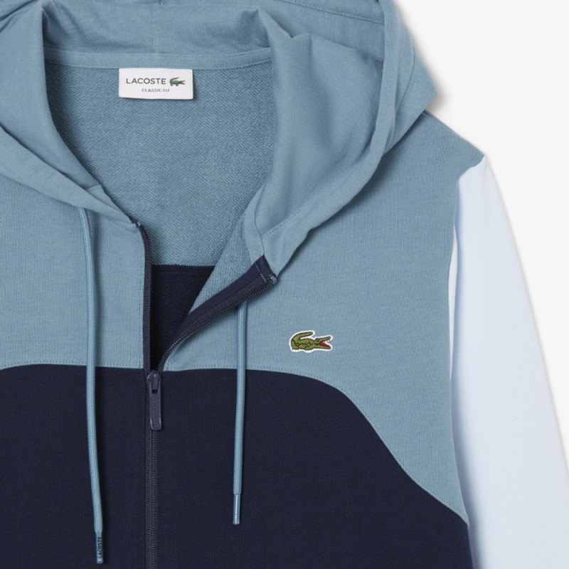 Sweatshirt Homme Lacoste – Bleu – Molleton de Coton & Design Color-Block