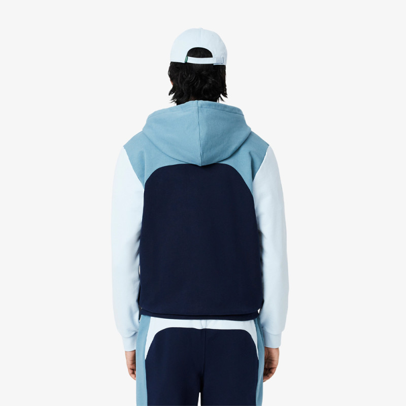 Sweatshirt Homme Lacoste – Bleu – Molleton de Coton & Design Color-Block