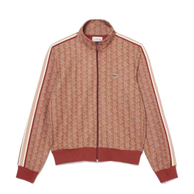Veste de survêtement Homme Lacoste – Marron – Monogramme Jacquard & Coupe Regular Fit