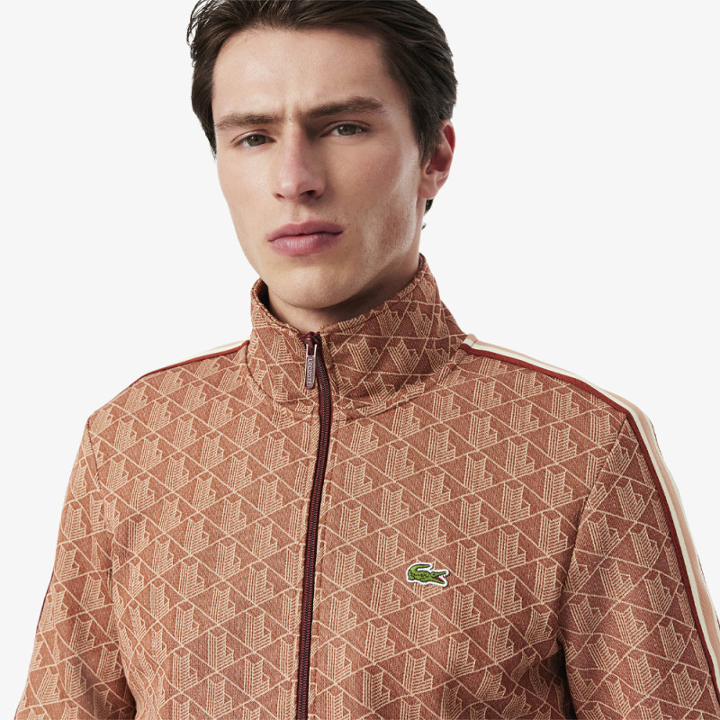 Veste de survêtement Homme Lacoste – Marron – Monogramme Jacquard & Coupe Regular Fit