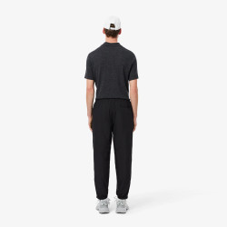 Pantalon de survêtement Homme Lacoste – Noir – Molleton de Coton Biologique & Détails Cargo