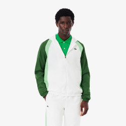 Ensemble de survêtement Lacoste Tennis – Blanc & Vert – Taffetas Recyclé & Design Color-Block