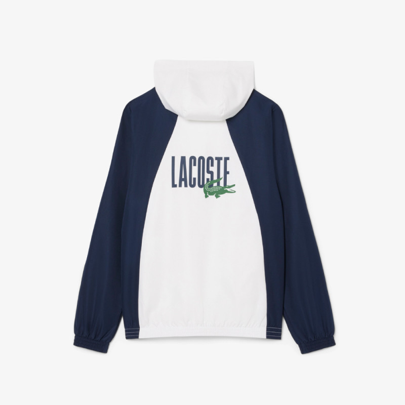 Ensemble de survêtement Lacoste Tennis – Blanc & Bleu Marine – Taffetas Recyclé & Design Color-Block