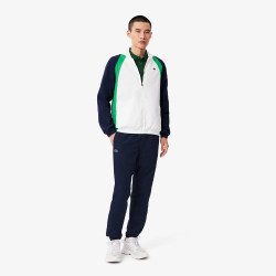 Ensemble de survêtement Lacoste Tennis – Blanc & Bleu Marine – Taffetas Recyclé & Design Color-Block