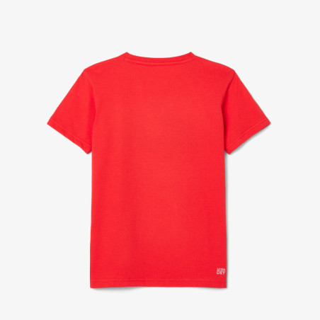 T-shirt Enfant Lacoste Sport – Rouge – Coton Technique & Coupe Oversize