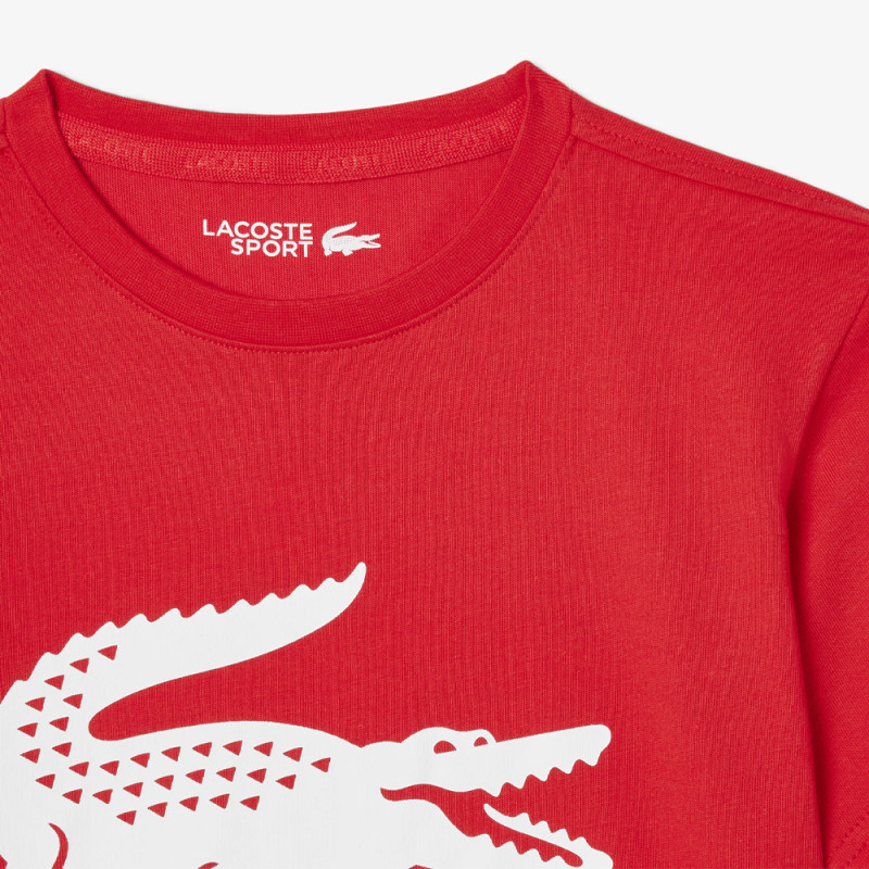 T-shirt Enfant Lacoste Sport – Rouge – Coton Technique & Coupe Oversize